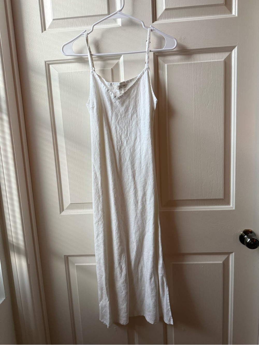 Garnet Hill White Linen Midi Dress in Size 4 - Hemmed for 5’2